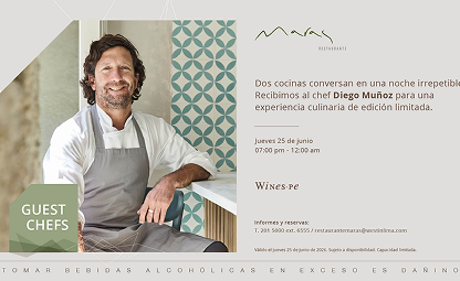 GUEST CHEF: DIEGO MUÑOZ (NAVEGANTE RESTAURANT)